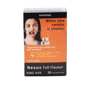 Pack of Nexus Full cigarettes, white background