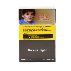 Pack of Nexus Light cigarettes, white background