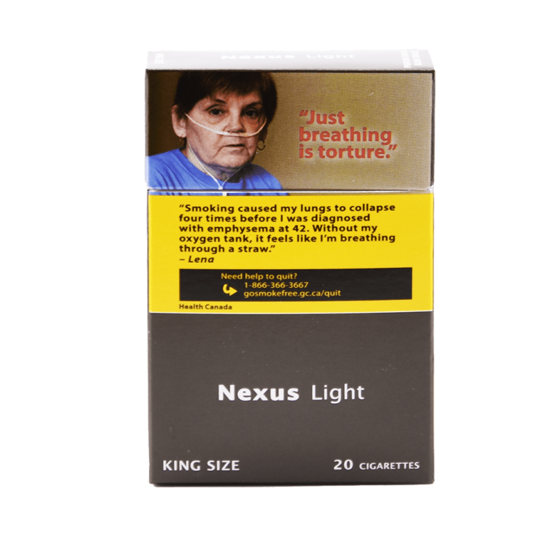 Pack of Nexus Light cigarettes, white background