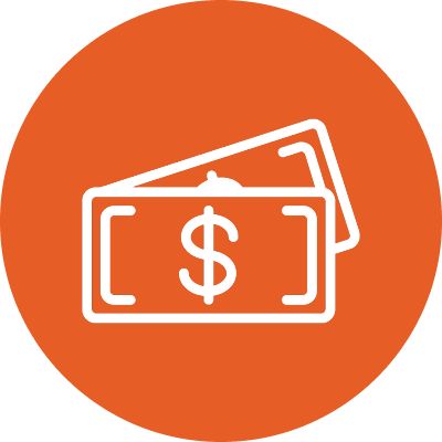 best-prices-native-smokes-smokeway - Smokeway Canadian Dollar icons for best prices on native smokes, white silhouettes on orange background