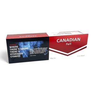 Full carton with 10 packs of Canadian Full Flavor cigarettes, white background
