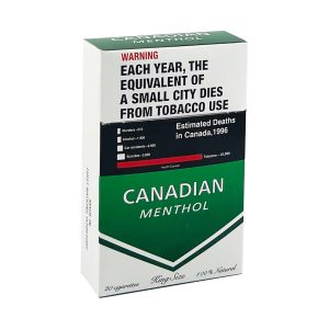 Pack of Canadian Menthol cigarettes, white background