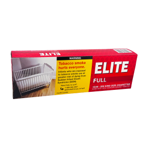 Full carton with 10 packs of Elite Full cigarettes, white background