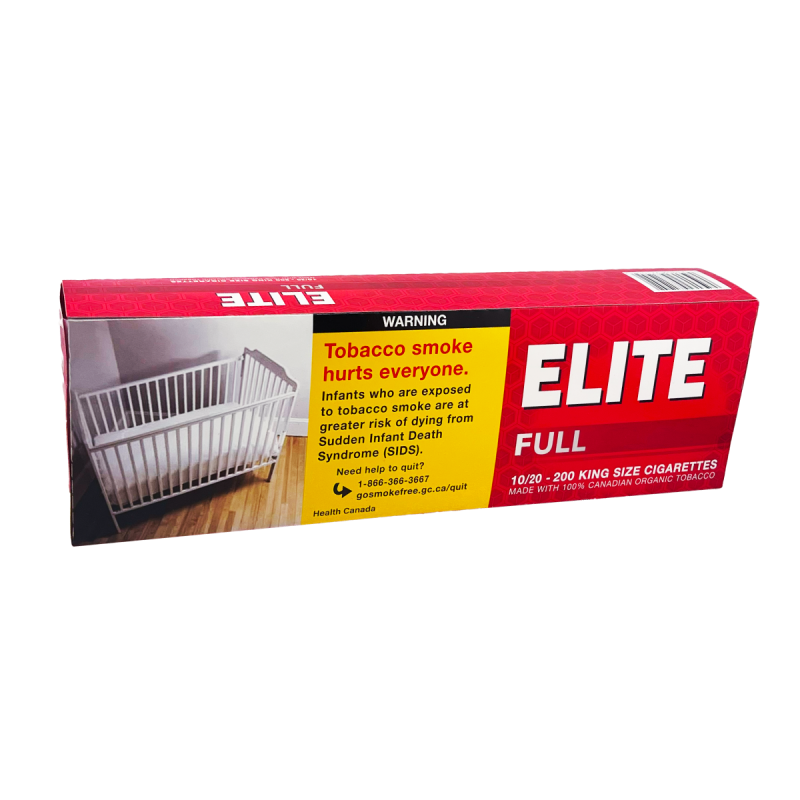 Full carton with 10 packs of Elite Full cigarettes, white background
