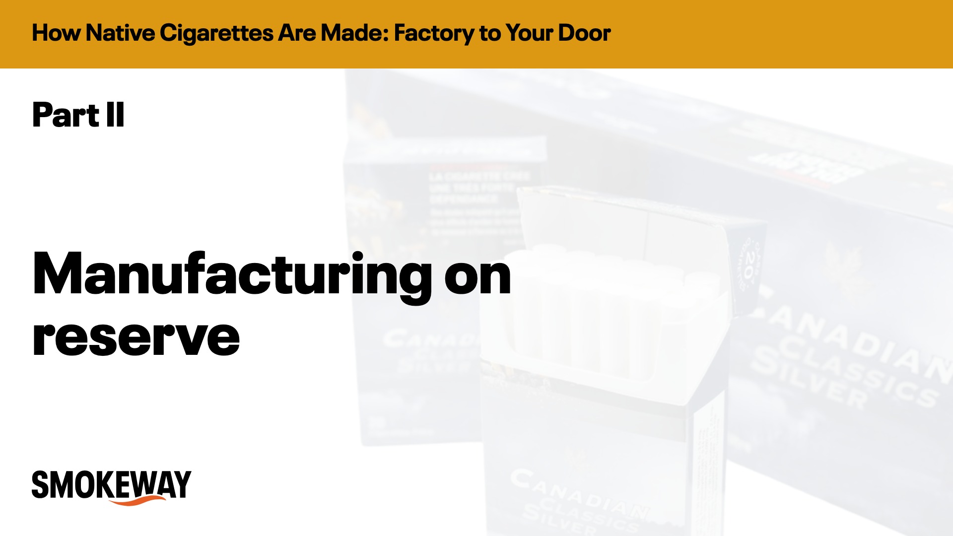 Manufacturing on reserve