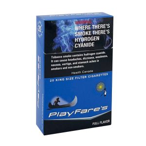 Pack of Playfare's Full Flavor cigarettes, white background