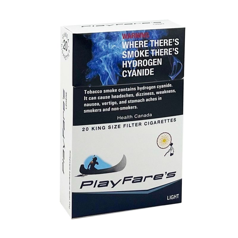 Pack of Playfare's Light cigarettes, white background