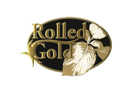 Rolled Gold brand cigarettes logo on transparent background